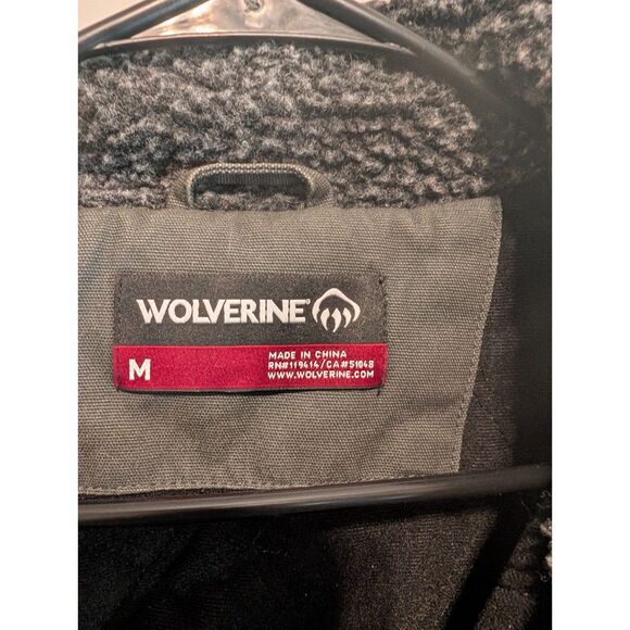 Wolverine Other - Wolverine Sherpa Collar Canvas Jacket Men's Medium Olive Green Full Zip Workwear